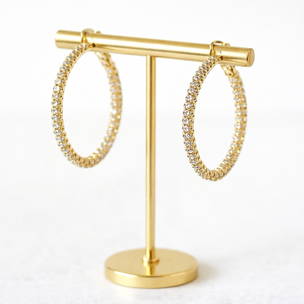 GOLD PLATED HOOP EARINGS. EUC
